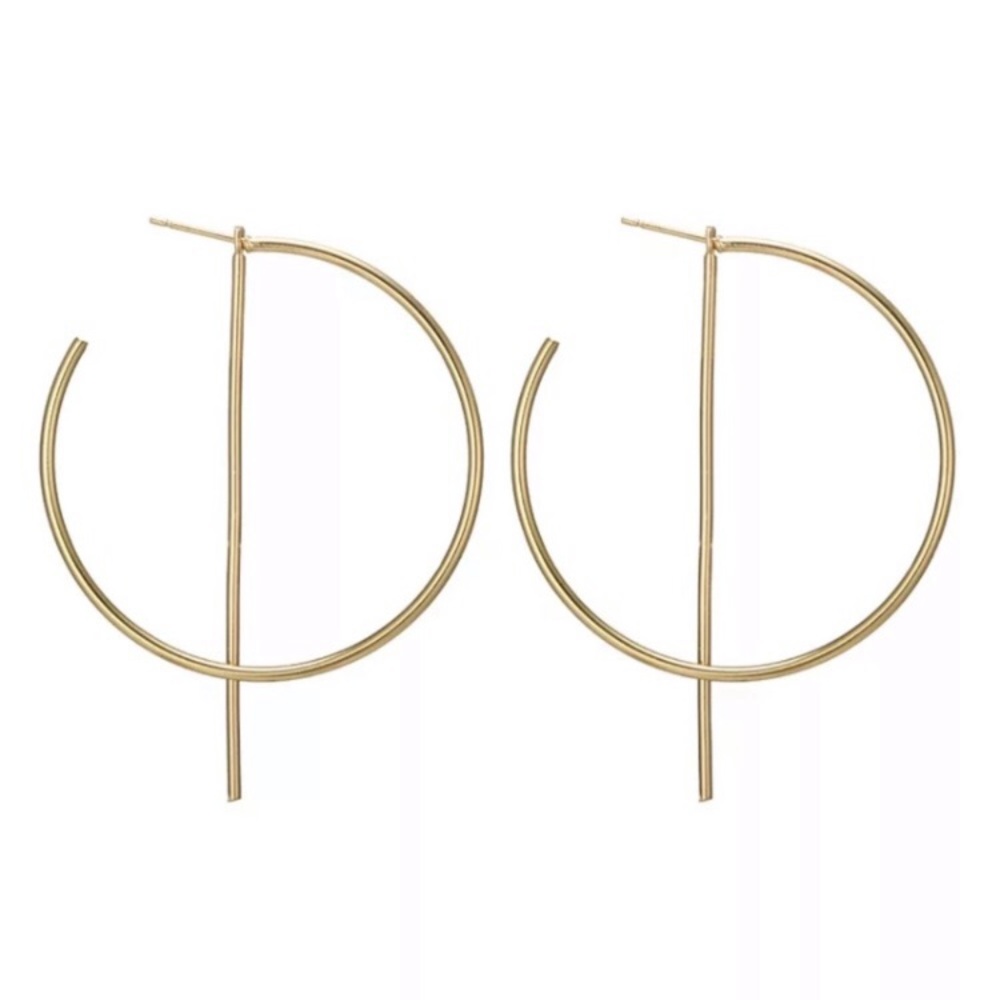 🆕 Hoop Statement Earrings - Picture 2 of 4